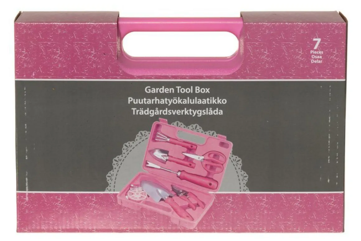 PUUTARHATYÖKALUSARJA PINK 7-OSAINEN