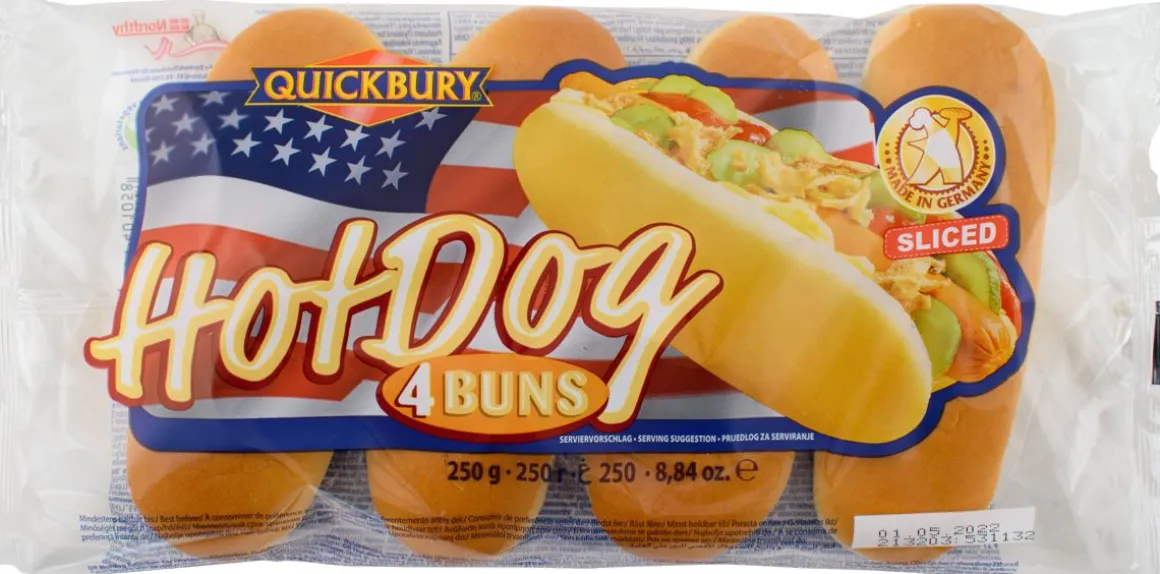 QUICKBURY HOT DOG -SÄMPYLÄ 4KPL 250 G