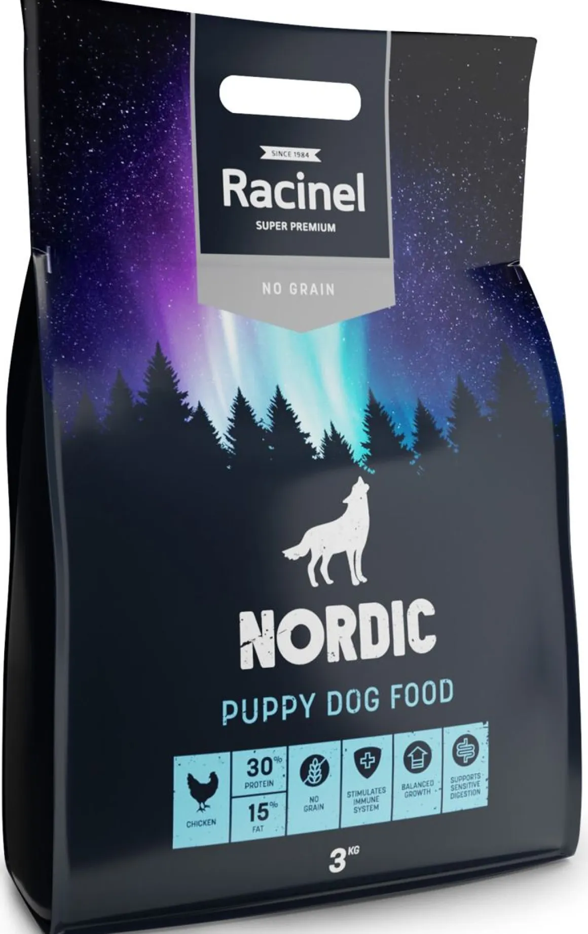 RACINEL NORDIC KOIRAN TÄYSRAVINTO PUPPY 3 KG