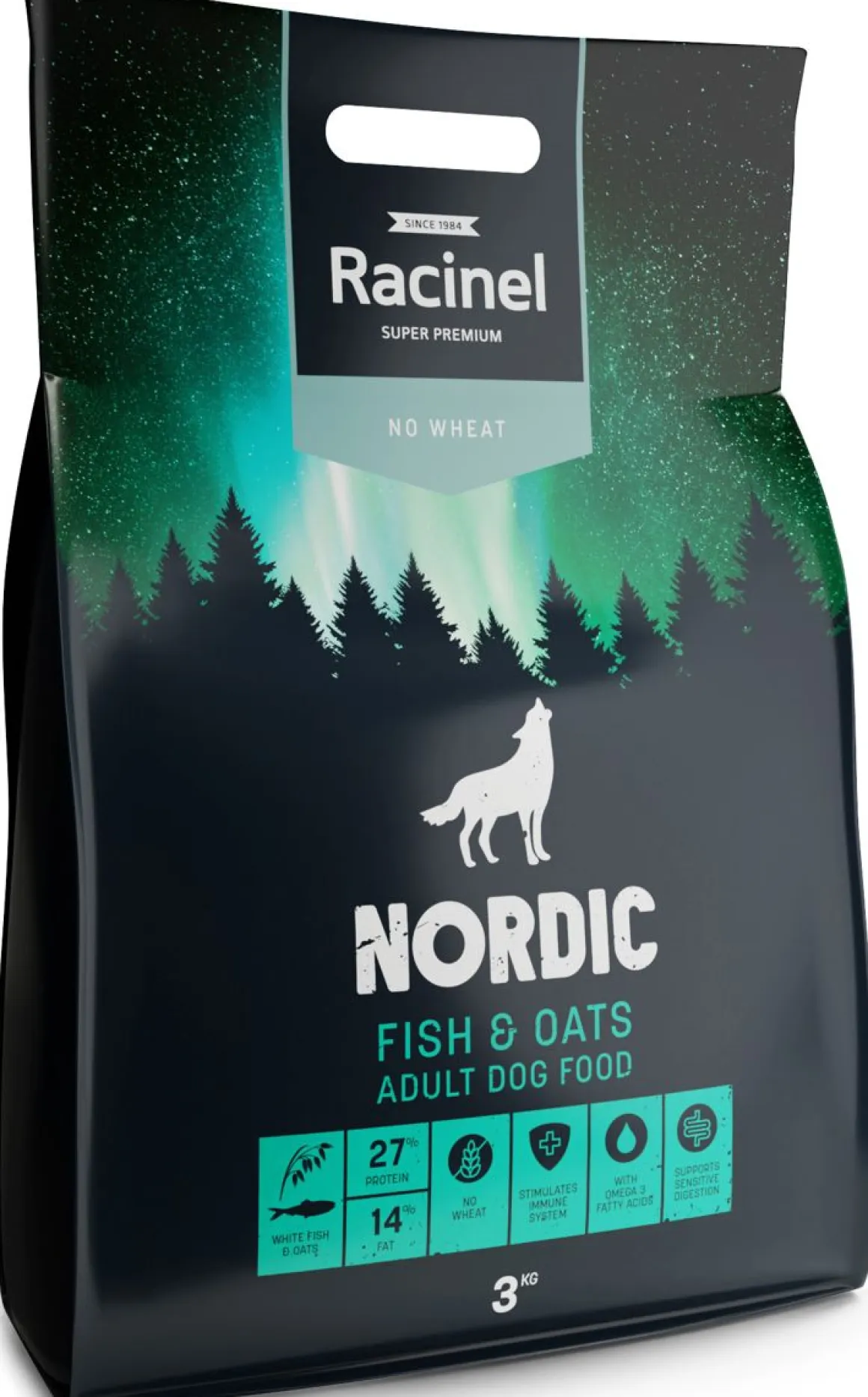 RACINEL NORDIC KOIRAN TÄYSRAVINTO ADULT FISH & OATS 3 KG