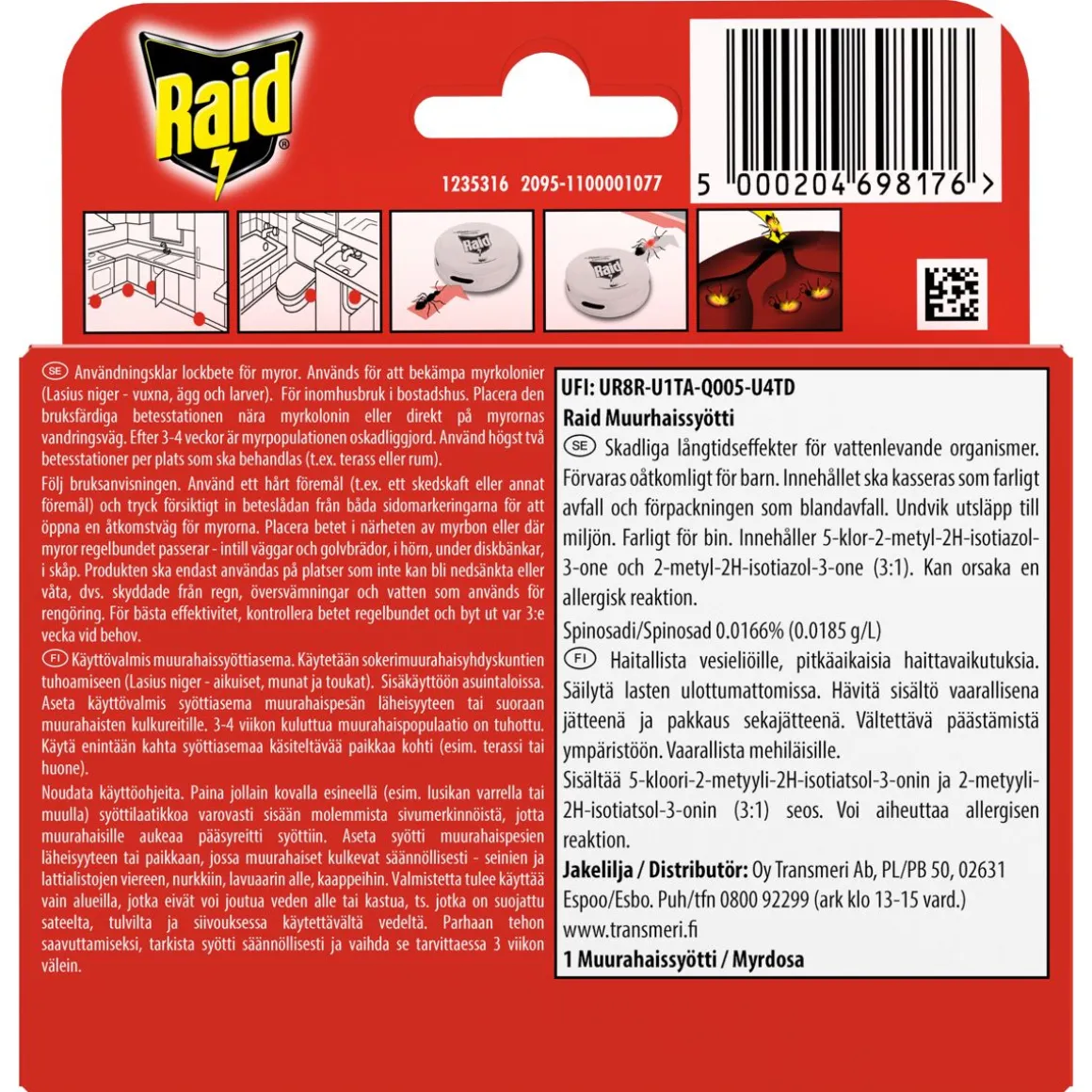 RAID MUURAHAISSYÖTTI 1 KPL