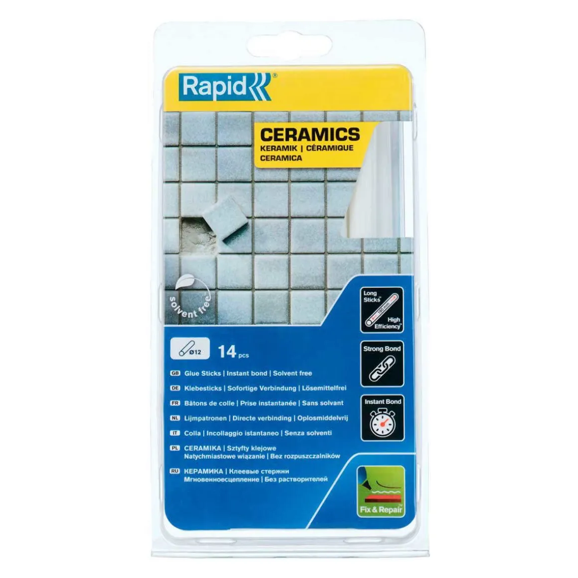 RAPID-TOOLS KUUMALIIMA 12MM PITKÄ 14KPL KERAMIIKKA