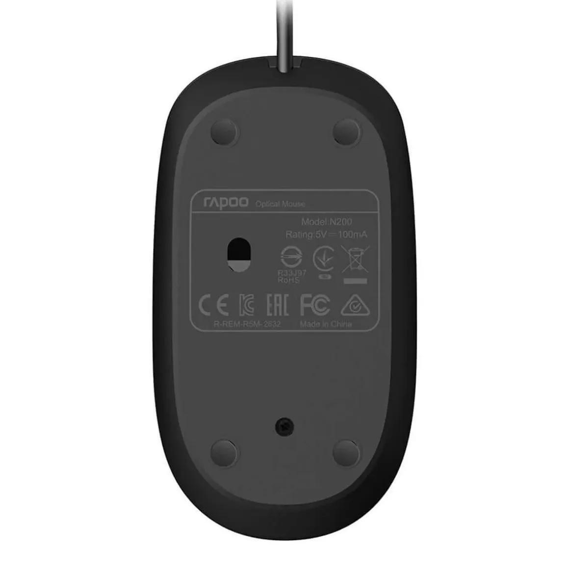 RAPOO TIETOKONEHIIRI N200 JOHDOLLA USB MUSTA
