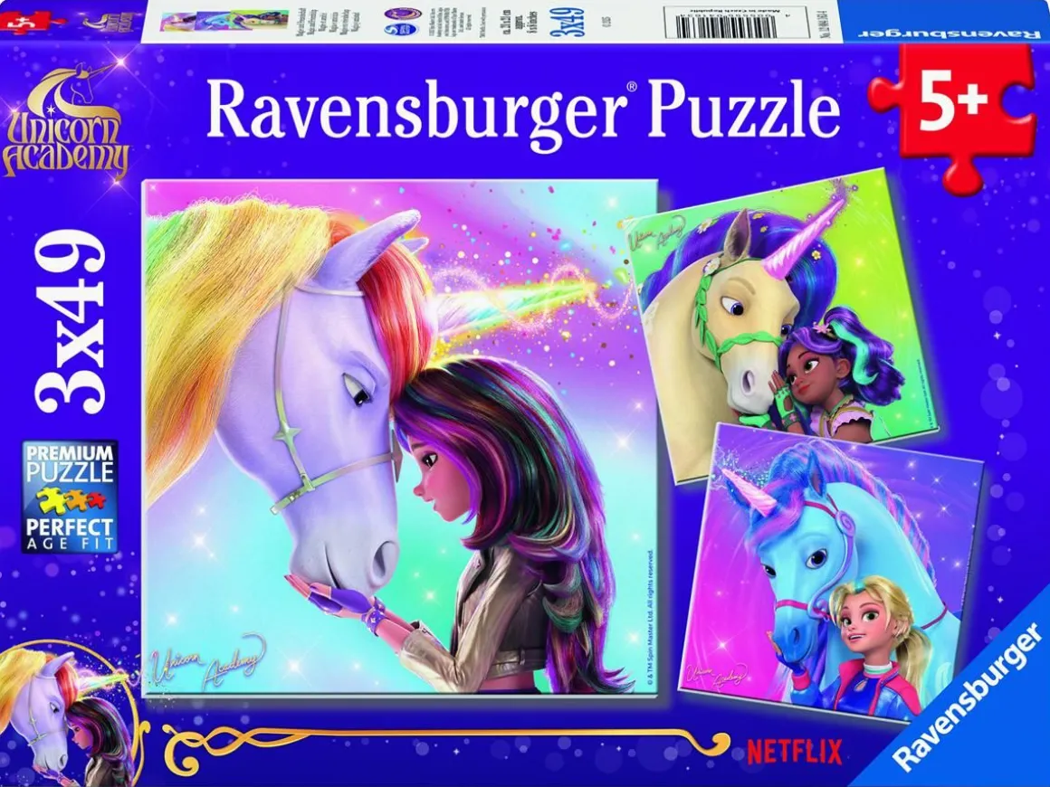 RAVENSBURGER PALAPELI 3X49P UNICORN ACADEMY