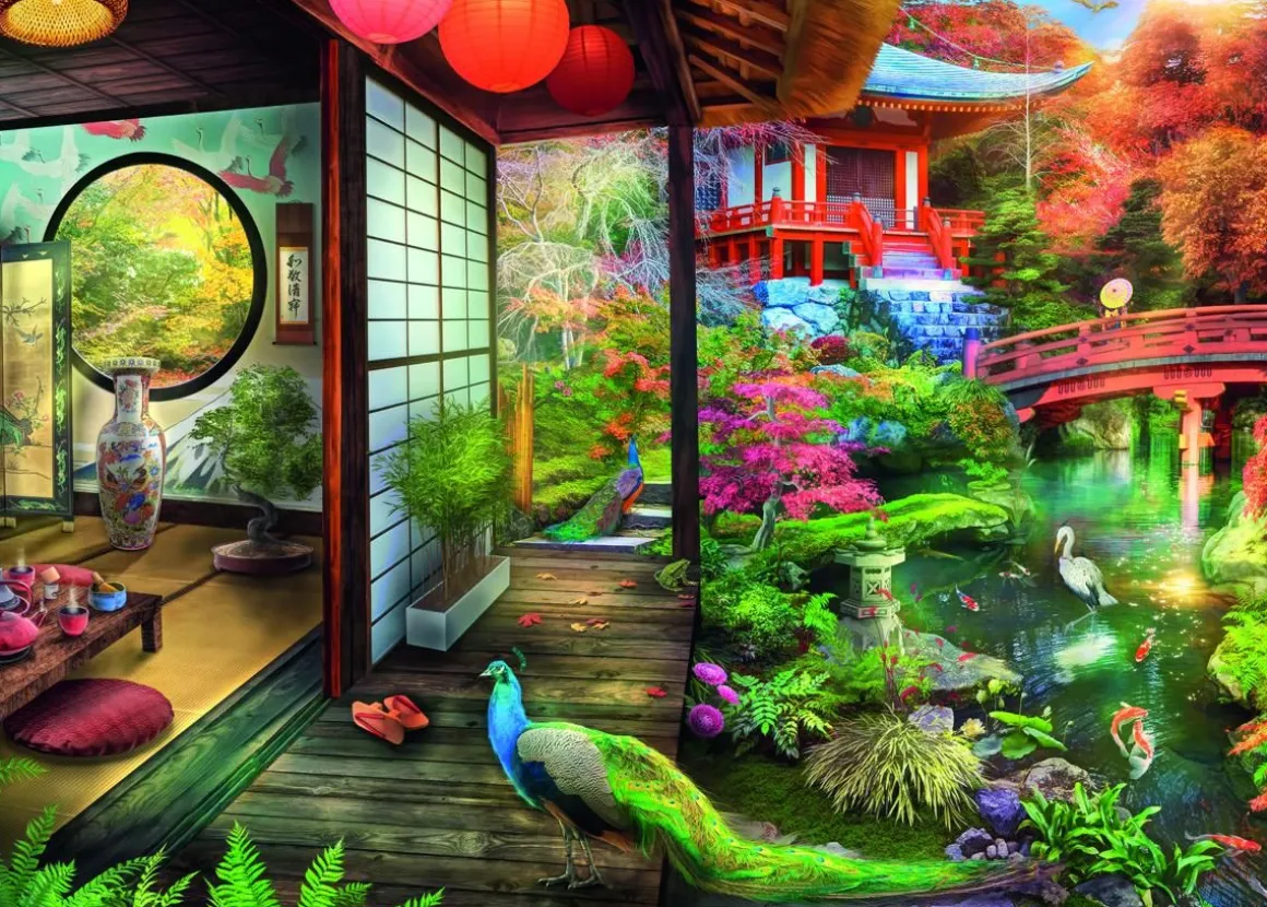 RAVENSBURGER PALAPELI 1000P JAPANESE GARDEN TEAHOUSE KYOTO