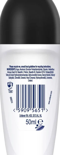 REXONA ROLL-ON WOMAN INVISIBLE ON BLACK AND WHITE CLOTHES 50 ML