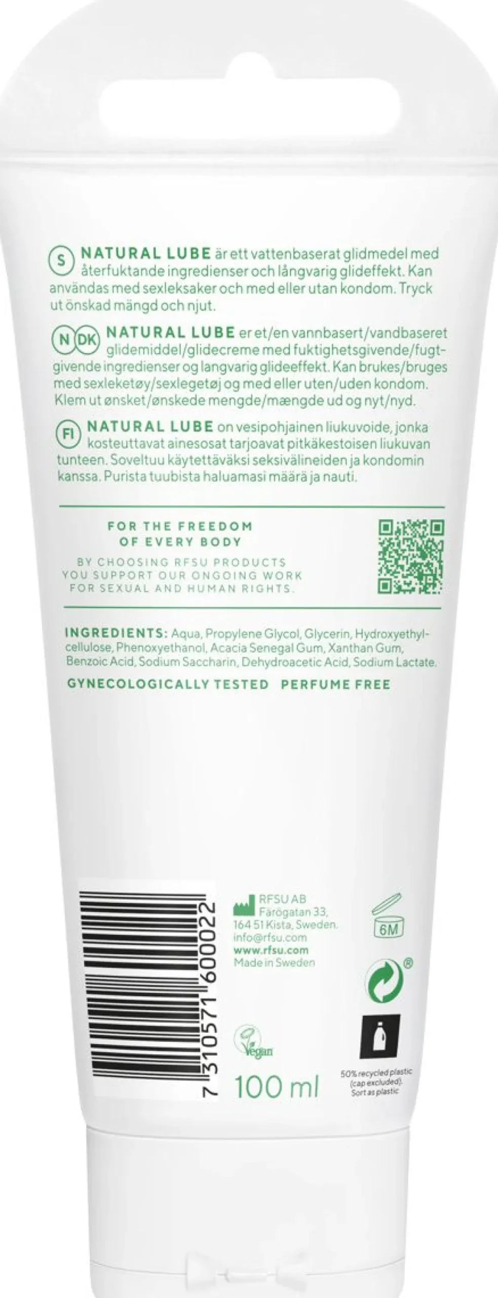RFSU NATURAL LUBE VESIPOHJAINEN LIUKUVOIDE 100 ML