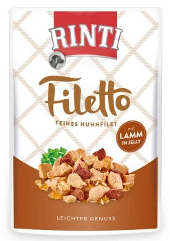 RINTI FILETTO KOIRAN ANNOSATERIA HYYTELÖSSÄ KANA & LAMMAS 100 G