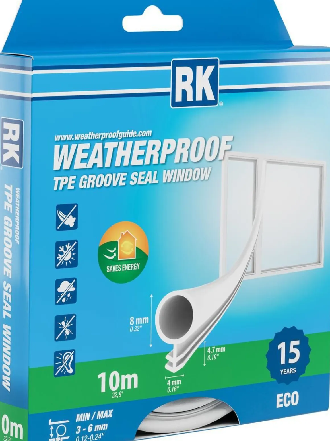 RK URATIIVISTE IKKUNA 8MM X 10M VALKOINEN 10 M