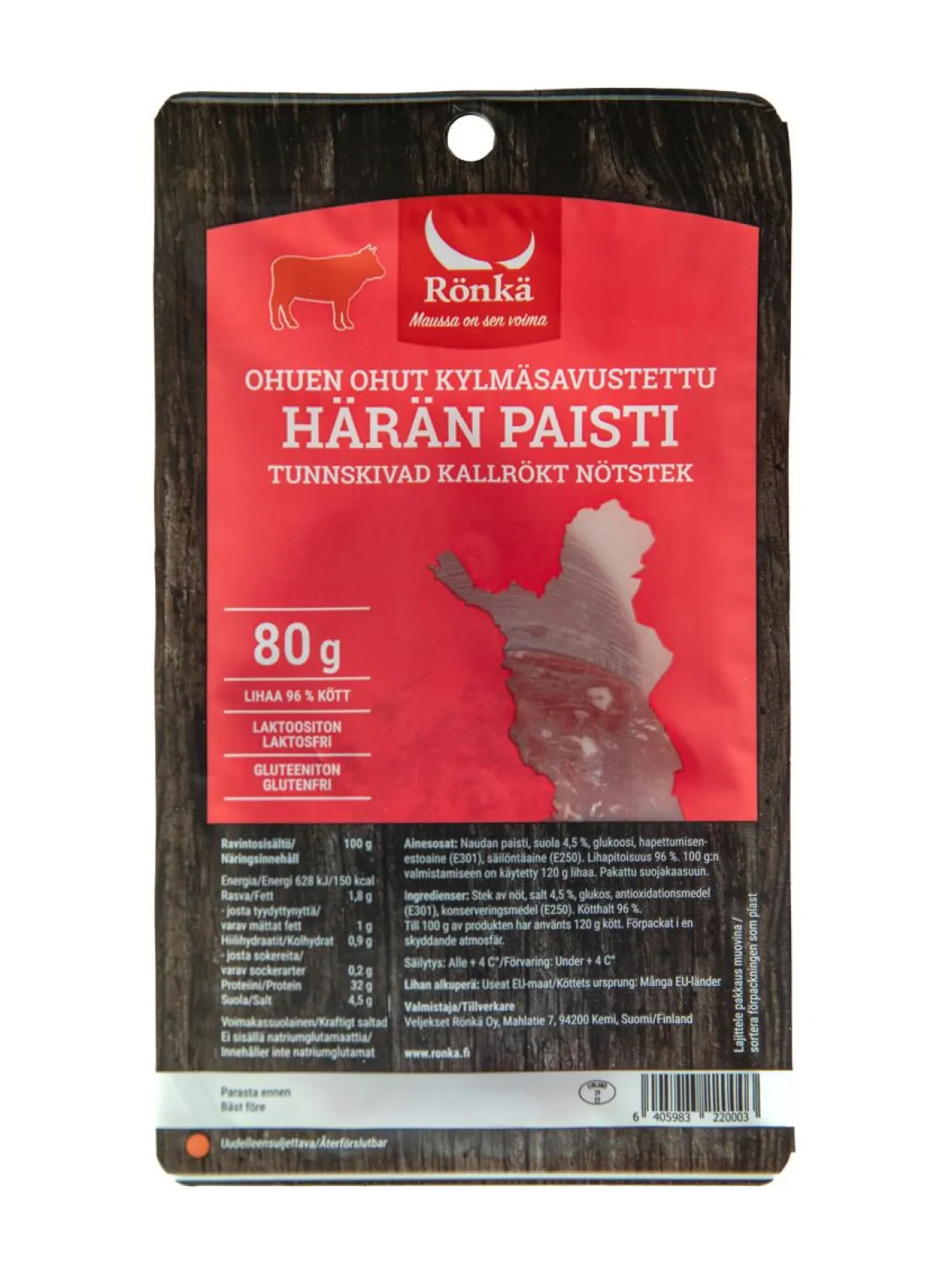 RÖNKÄ HÄRÄN KYLMÄSAVUPAISTISIIVU 80 G