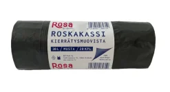 ROSA ROSKAKASSI 30L MUSTA 20 KPL/RLL