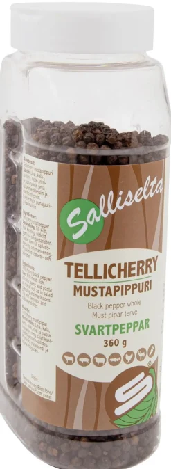 SALLINEN TELLICHERRY MUSTAPIPURI KOKONAINEN 360 G
