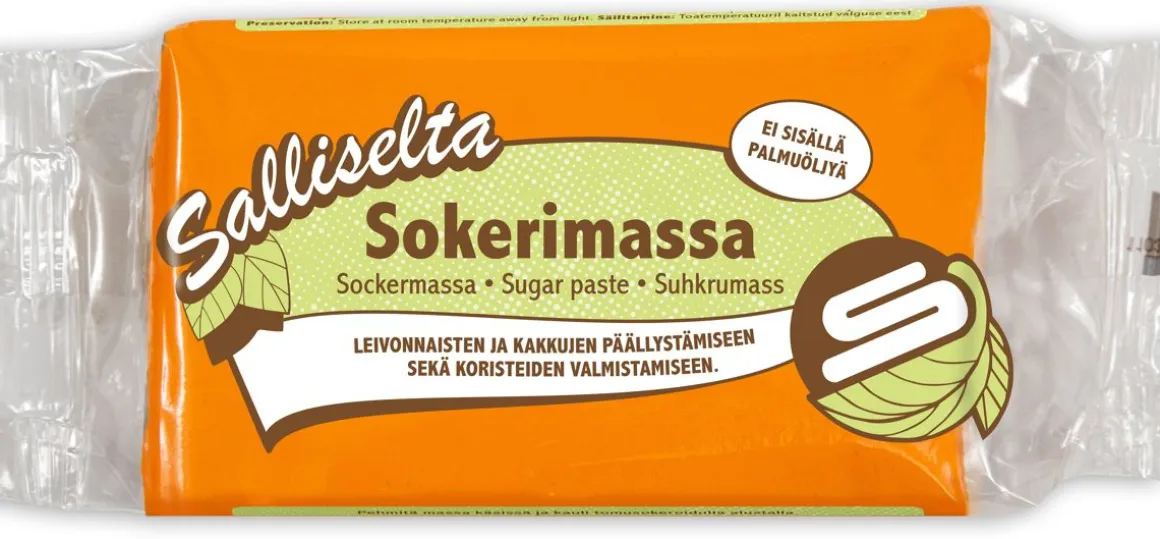 SALLINEN SOKERIMASSA ORANSSI 250 G
