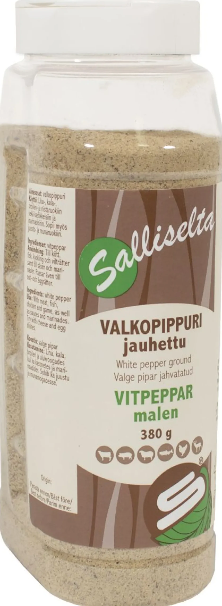 SALLINEN VALKOPIPPURI JAUHETTU 380 G