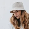 SALON BUCKET HAT LINEN PASTEL, BEIGE, 57