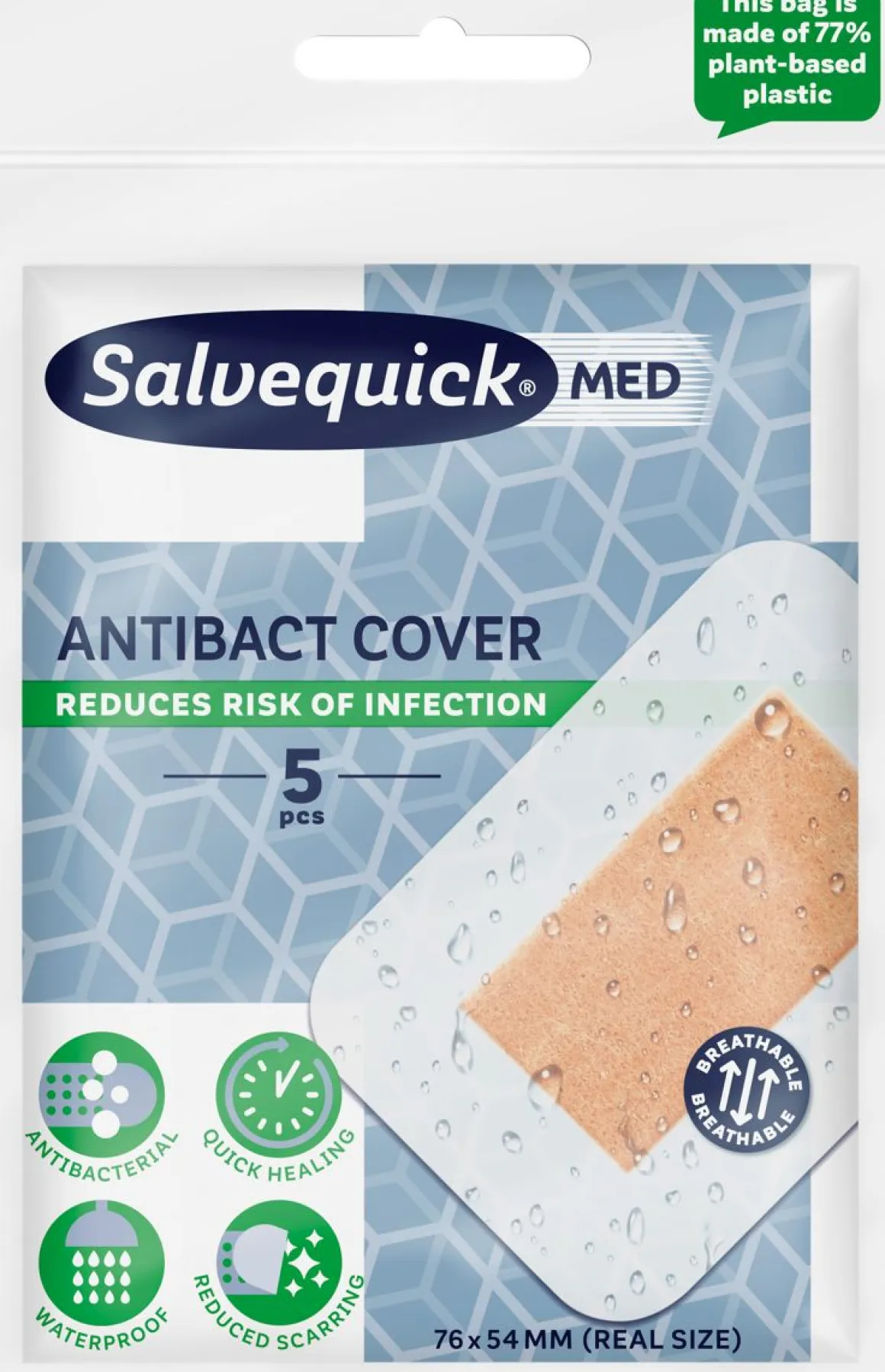 SALVEQUICK MED ANTIBACT COVER LAASTARI 5KPL 5 KPL