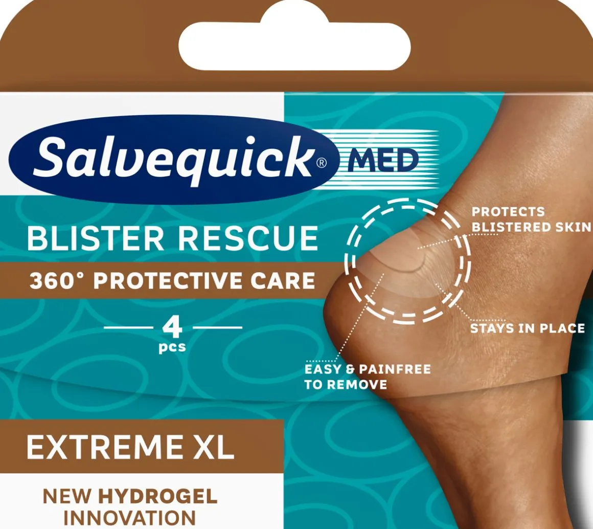 SALVEQUICK MED BLISTER RESCUE EXTREME XL RAKKOLAASTARI 4KPL 4 KPL