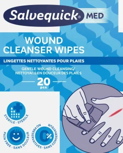 SALVEQUICK MED WOUND CLEANSER WIPES STERIILI HAAVOJEN PUHDISTUS 2