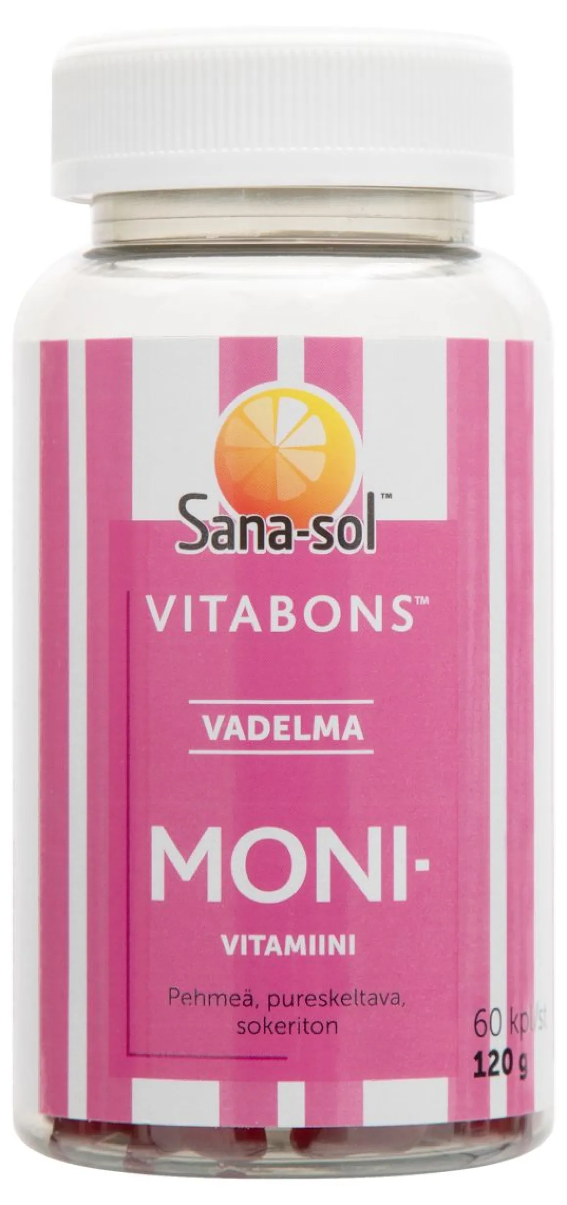 SANA-SOL VITABONS MONIVITAMIINI VADELMA 60 KPL
