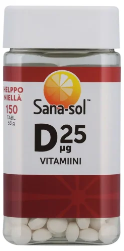 SANA-SOL D-VITAMIINI 25MIKROGR. 150 KPL