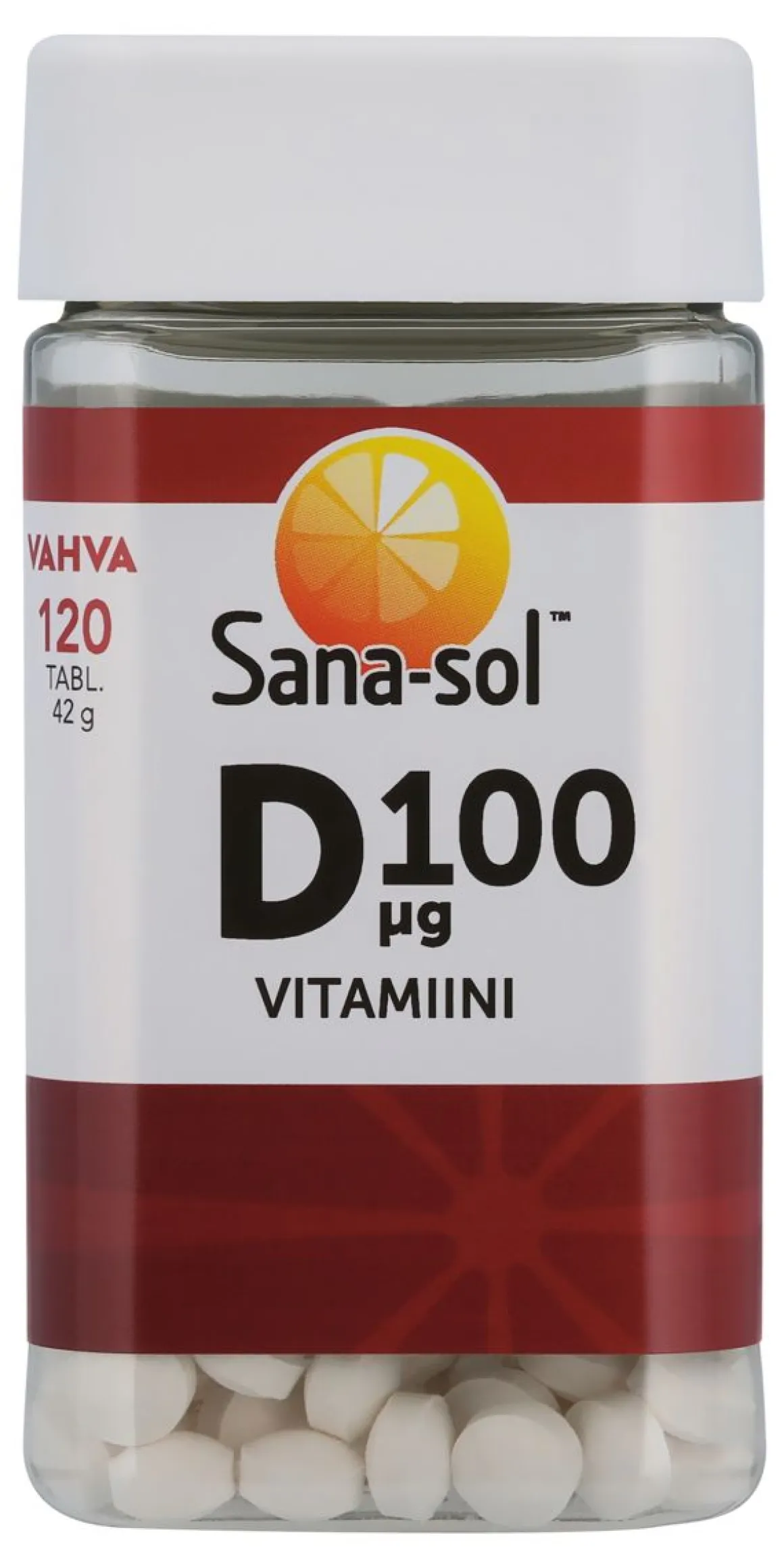 SANA-SOL D-VITAMIINI VAHVA 100MIKROGR. 120 KPL
