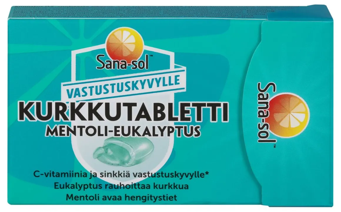 SANA-SOL KURKKUTABLETTI MENTOLI-EUKALYPTUS 16 KPL