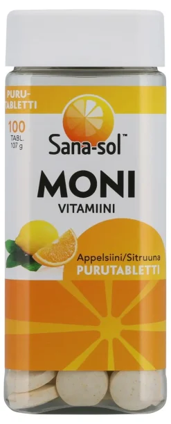SANA-SOL MONIVITAMIINI PURUTAB APPELSIINI/SITRUUNA 100 KPL