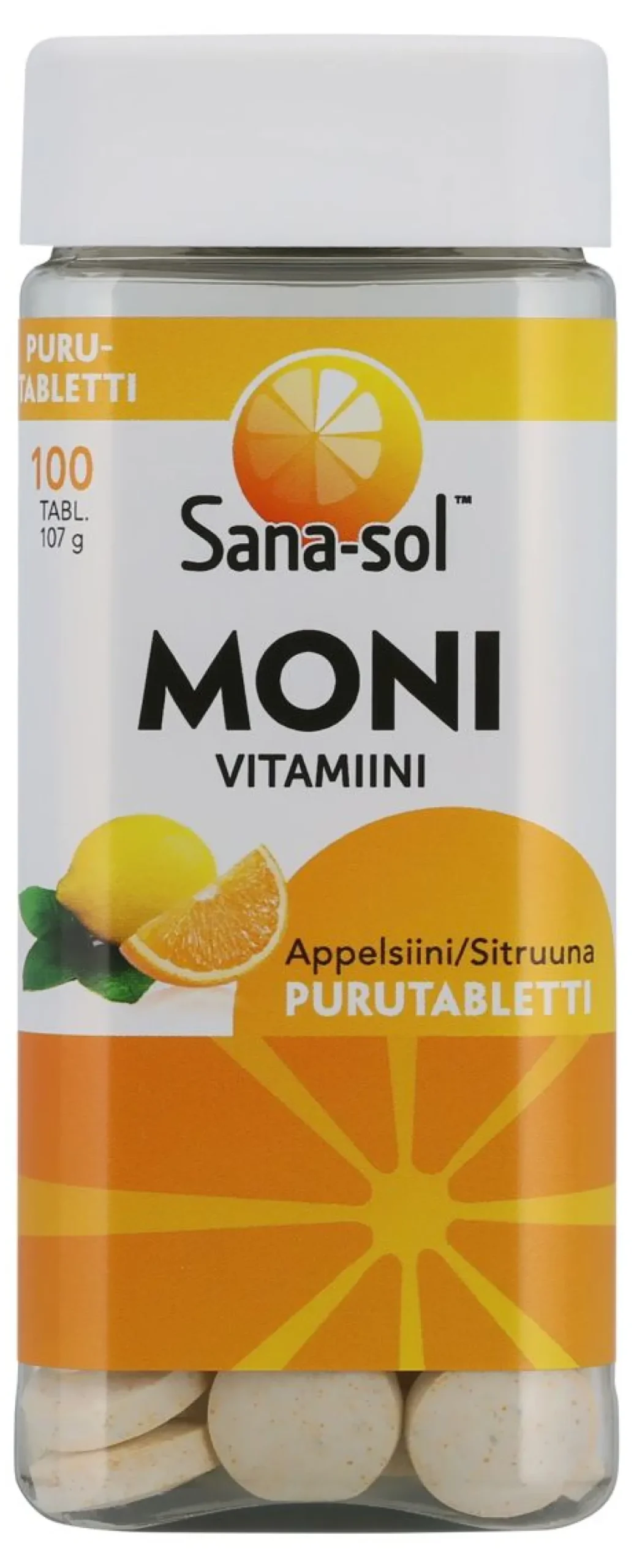 SANA-SOL MONIVITAMIINI PURUTAB APPELSIINI/SITRUUNA 100 KPL