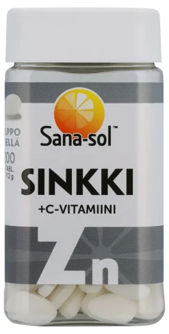 SANA-SOL SINKKI + C-VITAMIINI 200 KPL