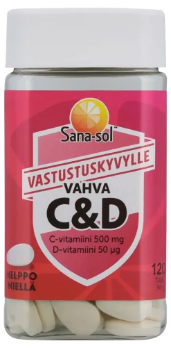 SANA-SOL VAHVA C+D-VITAMIINI 120 KPL