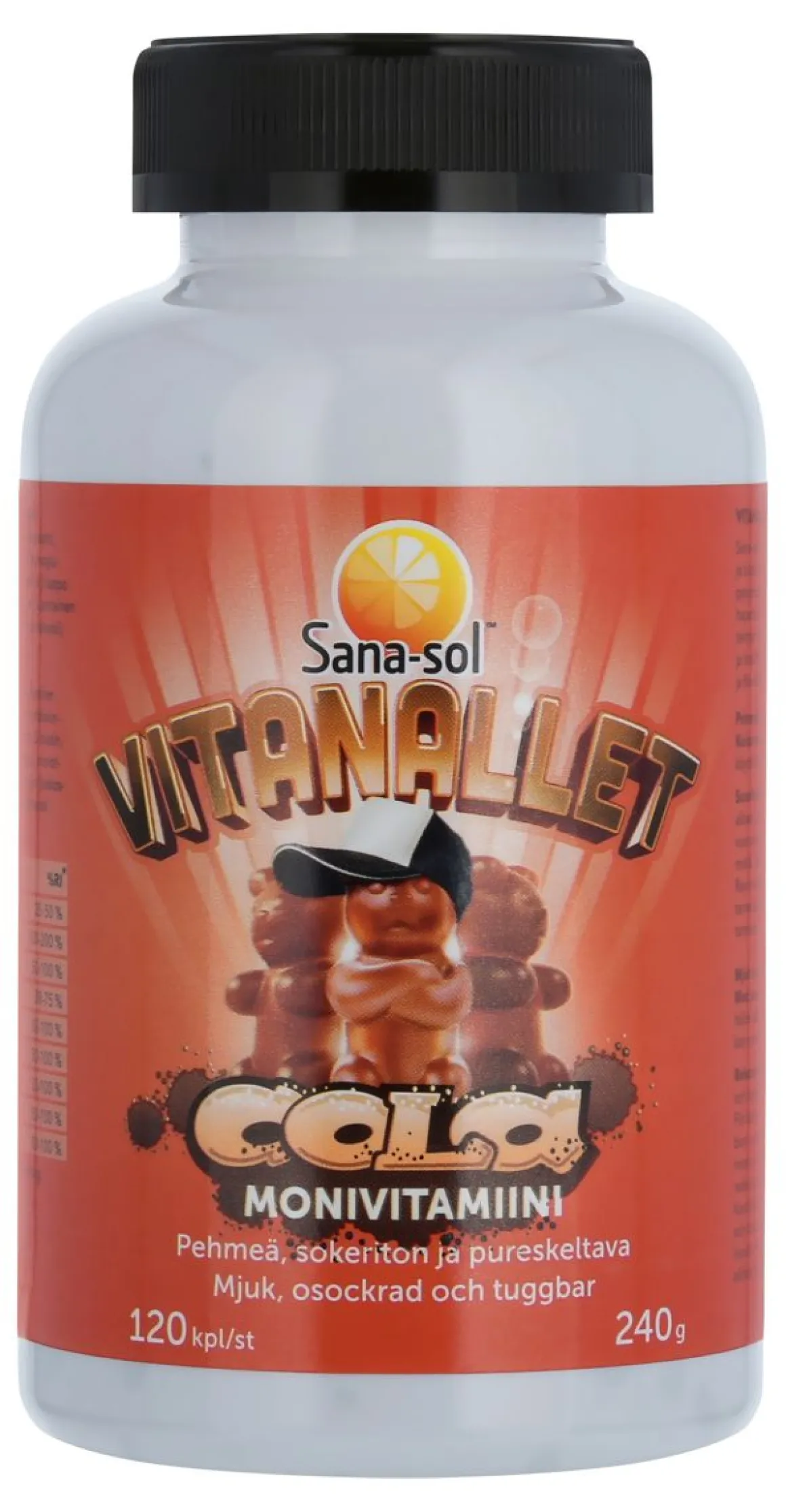 SANA-SOL VITANALLET COLA MONIVITAMIINIVALMISTE 120 KPL
