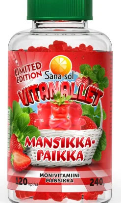 SANA-SOL VITANALLET MANSIKKAPAIKKA LIMITED EDITION 120 KPL
