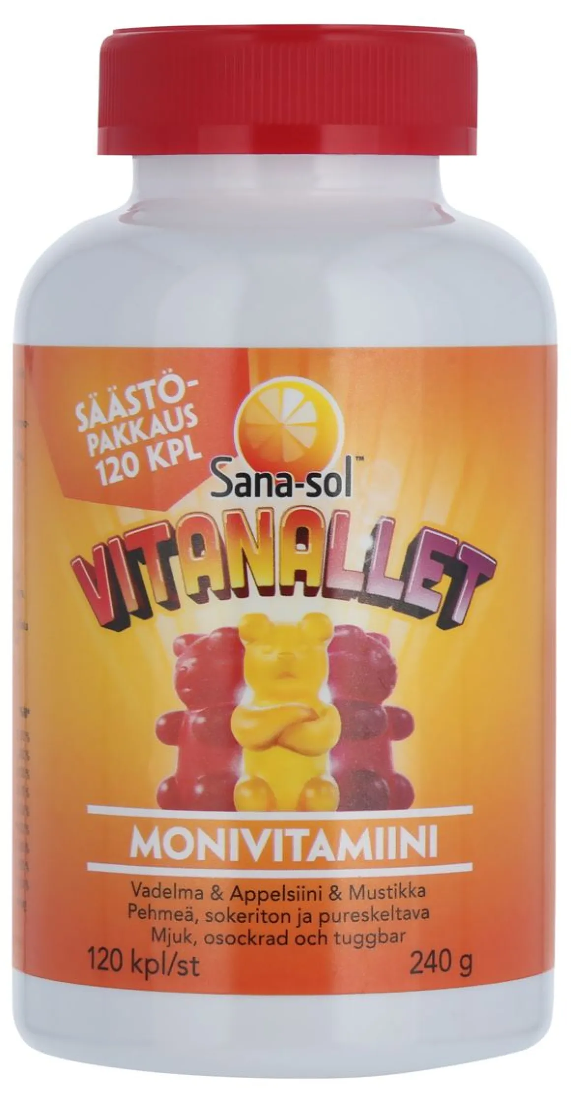 SANA-SOL VITANALLET MONIVITAMIINI SÄÄSTÖPAKKAUS 120 KPL