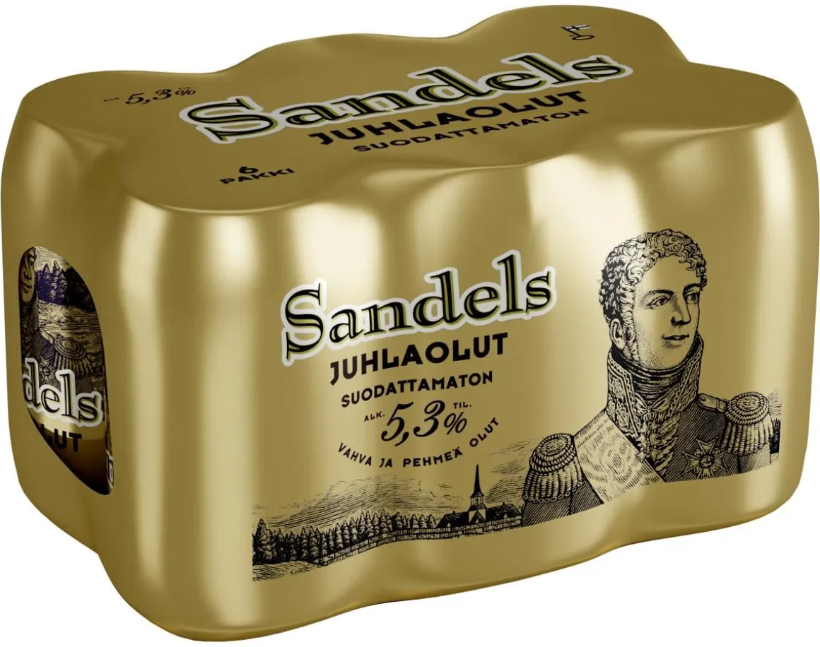 SANDELS 5,3% JUHLAOLUT SUODATTAMATON 0,33 TLK 6-PACK 1,98