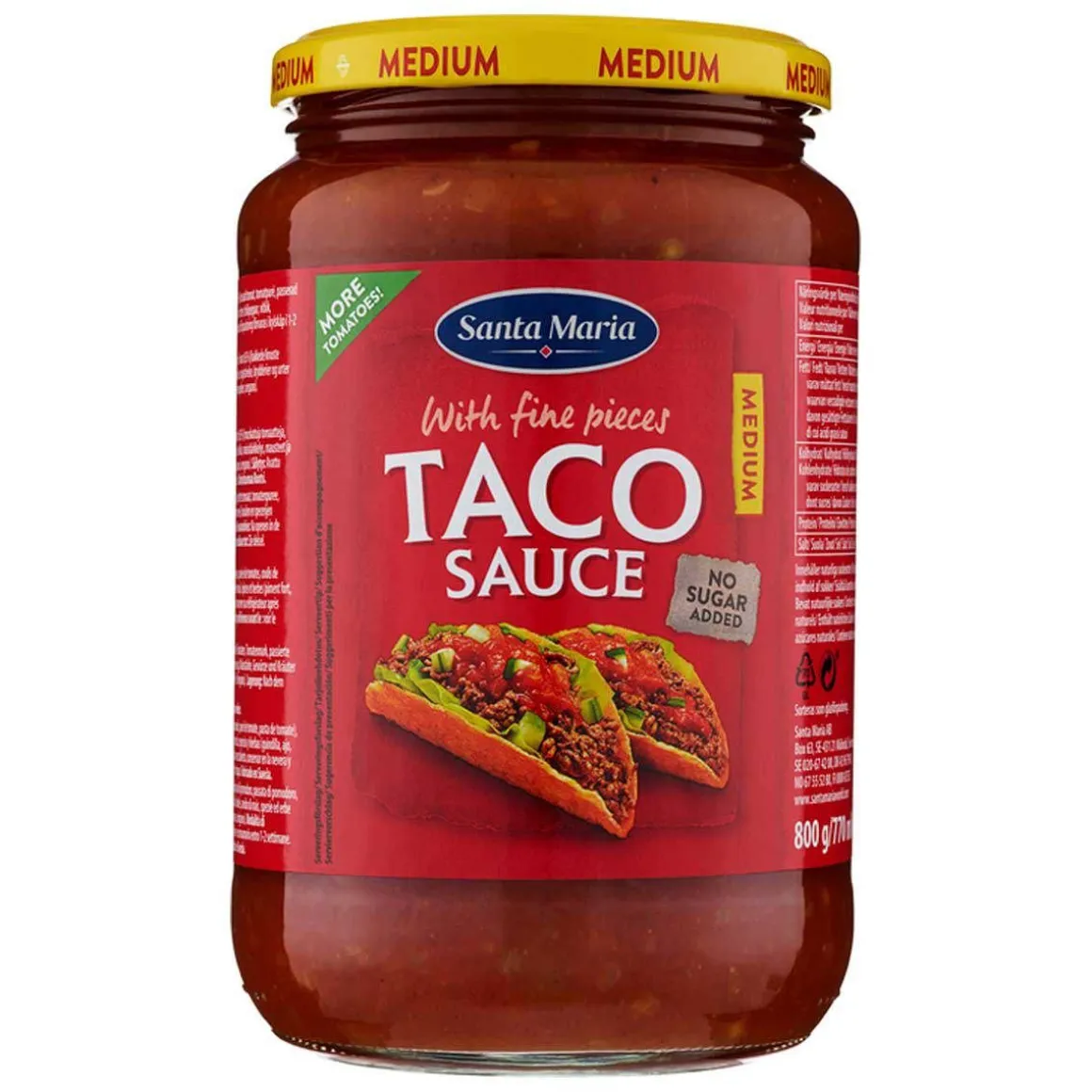 SANTA MARIA TEX MEX TACO SAUCE MEDIUM 800 G
