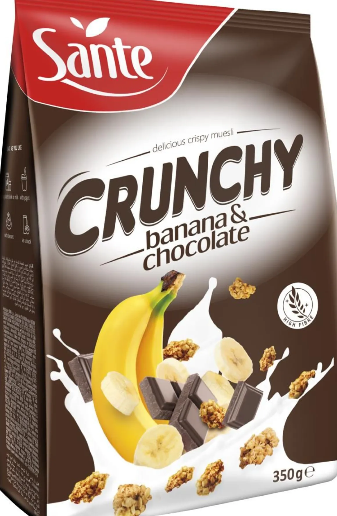 SANTE CRUNCHY KAURAMUROMYSLI BANAANI-SUKLAA 350 G