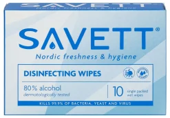 SAVETT DISINFECTING WIPES DESINFIOIVA PYYHE 10 KPL