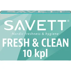 SAVETT FRESH&CLEAN KOSTEUSPYYHE 10 KPL