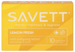 SAVETT LEMON FRESH KOSTEUSPYYHE 10 KPL