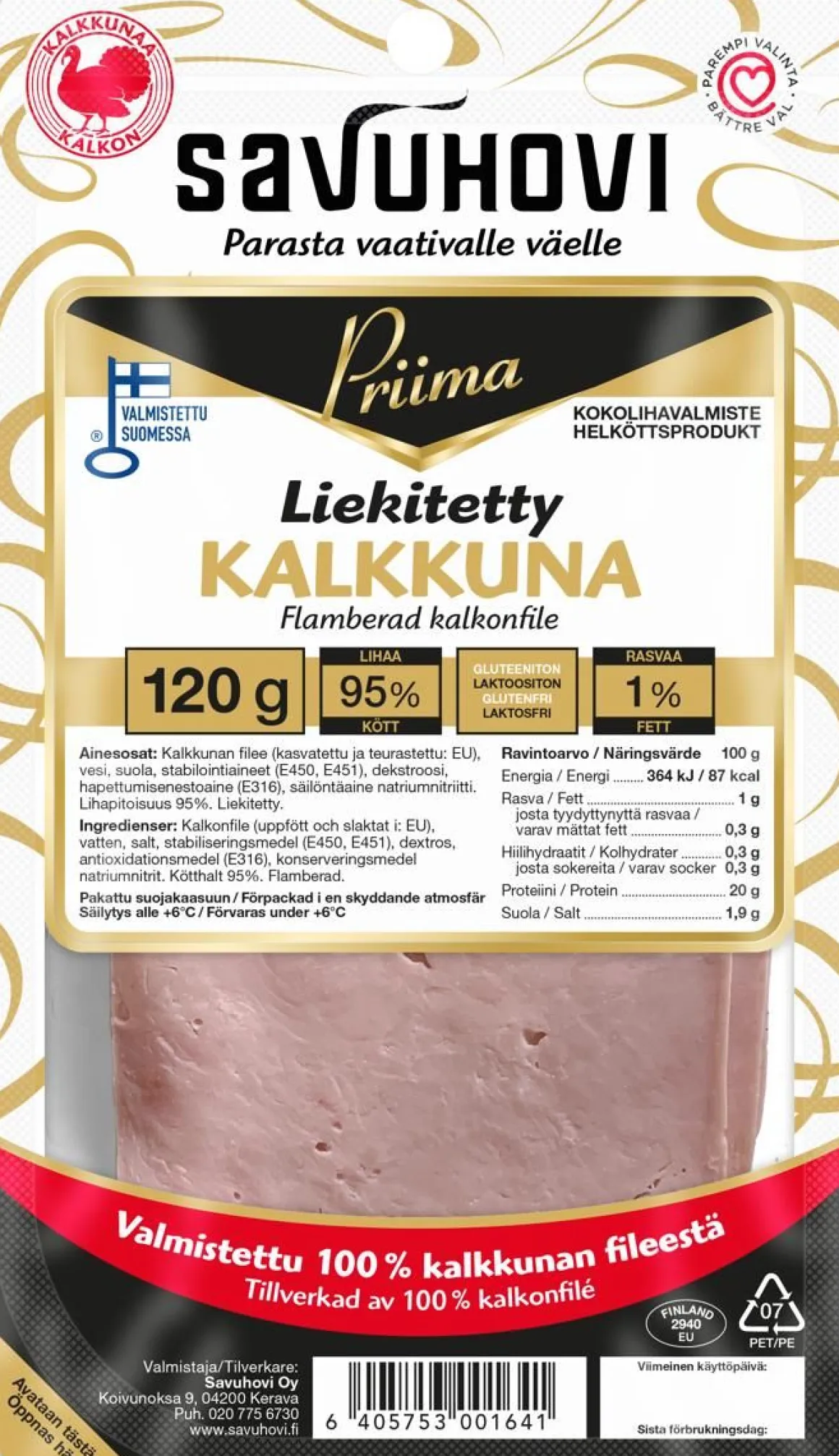 SAVUHOVI PRIIMA LIEKITETTY KALKKUNA 120 G