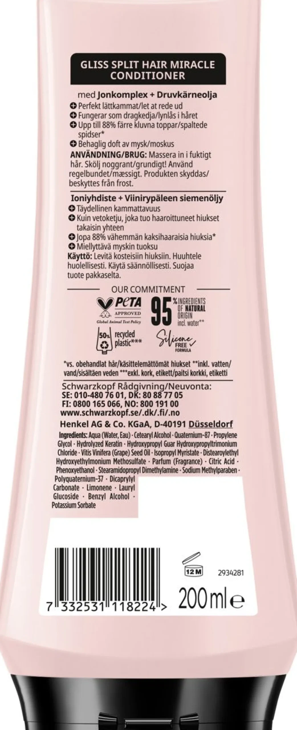 SCHWARZKOPF GLISS SPLIT ENDS MIRACLE HOITOAINE 200 ML