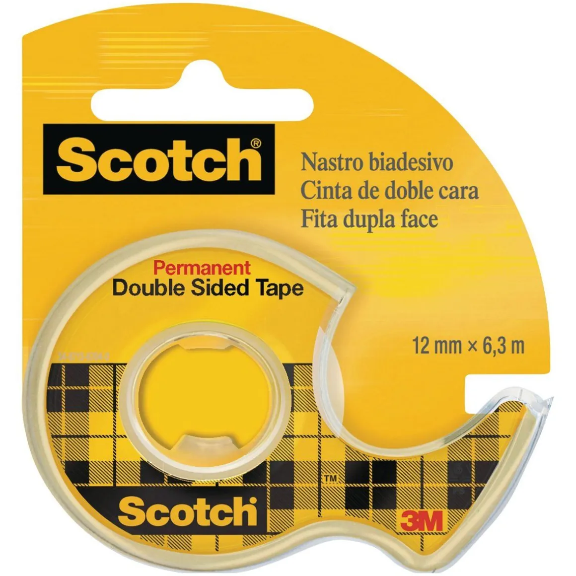 SCOTCH KAKSIPUOLINEN TEIPPI KATKOJALLA 12MM X 6M