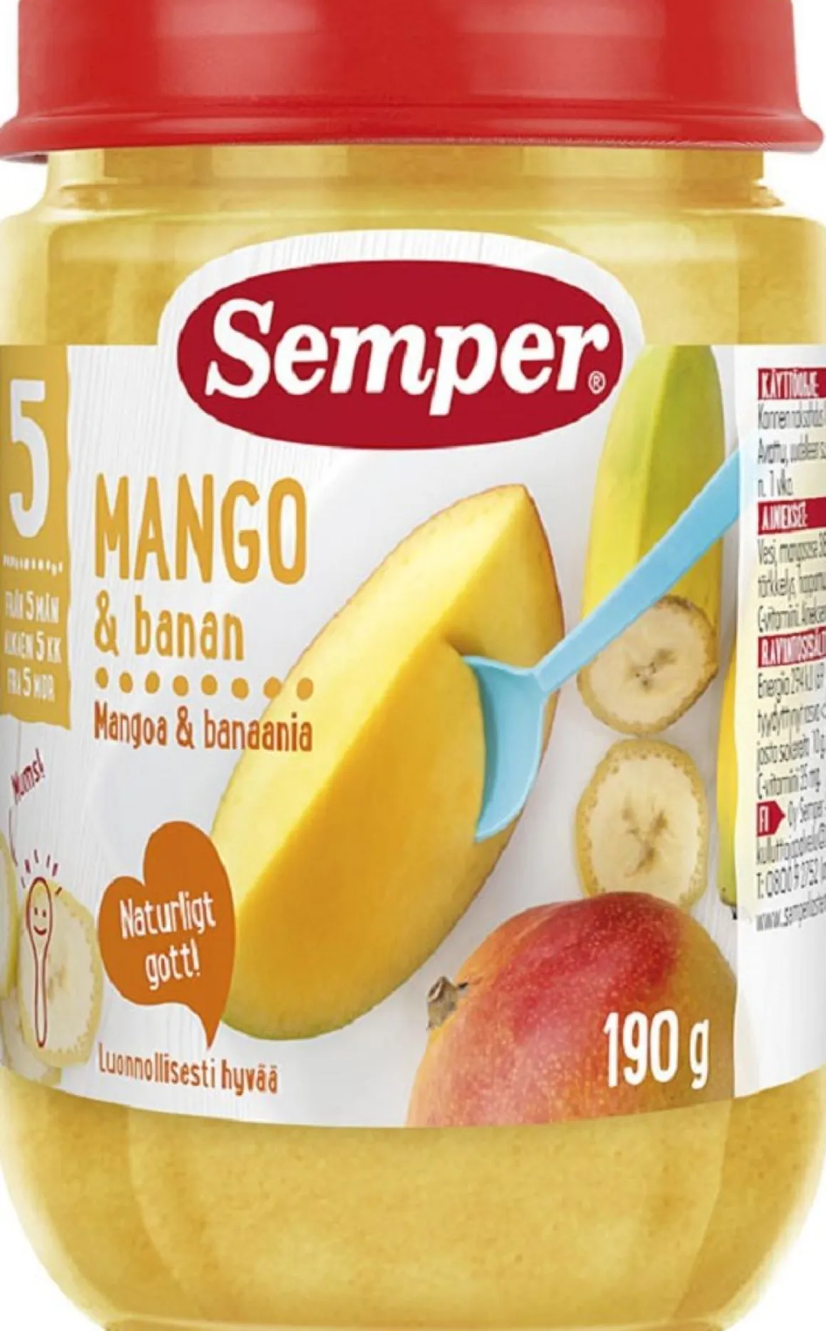SEMPER MANGOA JA BANAANIA 5-6KK 190 G