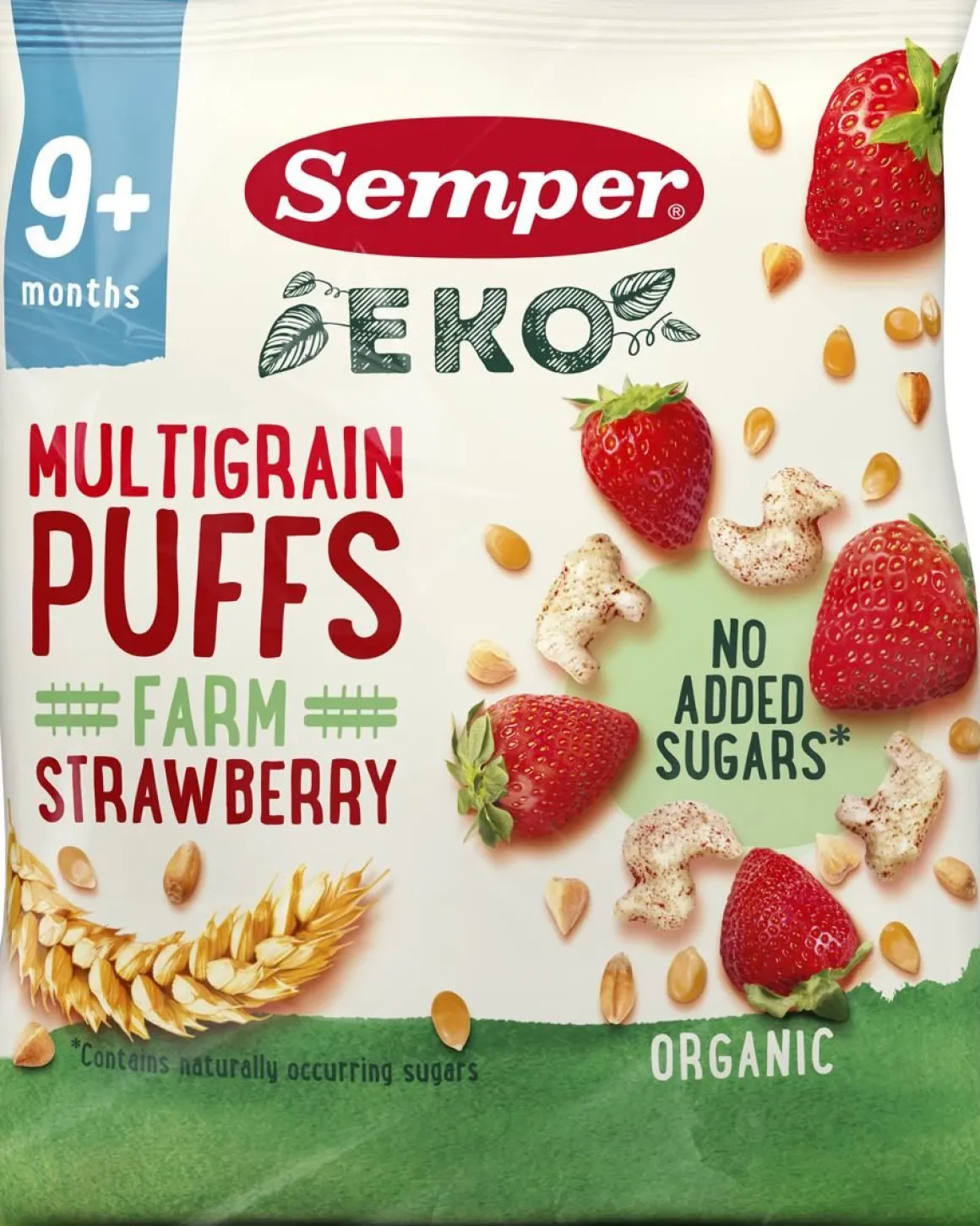 SEMPER EKO PUFFS MONIVILJA NAKSUT MANSIKKA LUOMU 9+KK 18 G