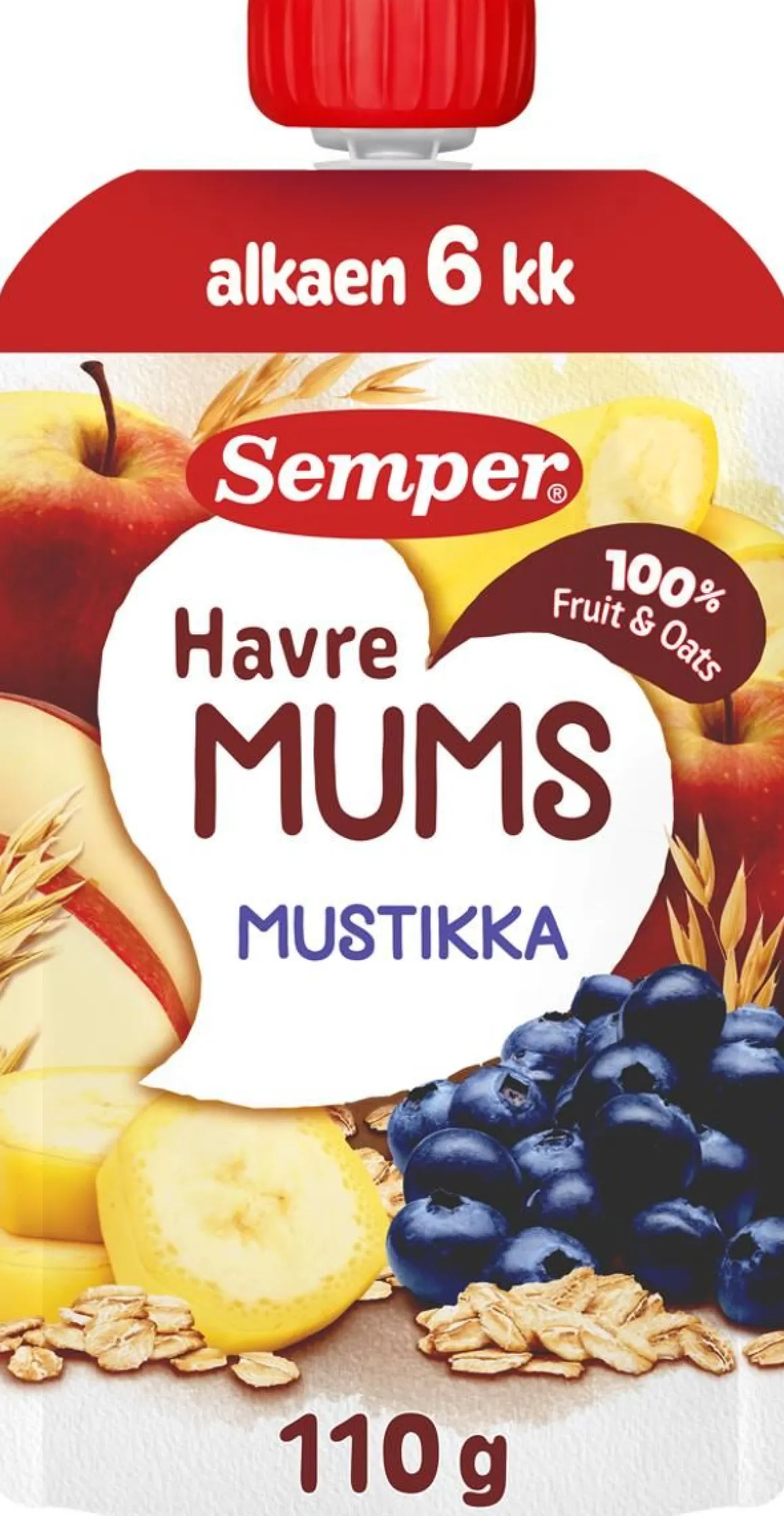 SEMPER FRUKTMUMS MUSTIKKA & KAURA 110 G
