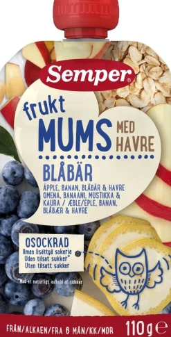 SEMPER FRUKTMUMS MUSTIKKA & KAURA 110 G