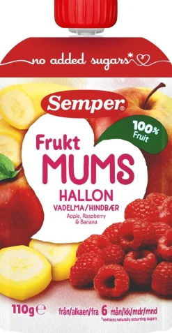 SEMPER FRUKTMUMS VADELMA 6KK 110 G