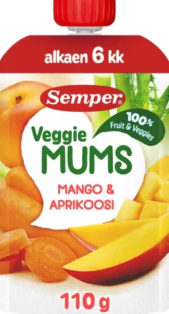 SEMPER FRUKT VEGGIE MUMS 6KK MANGO 110 G