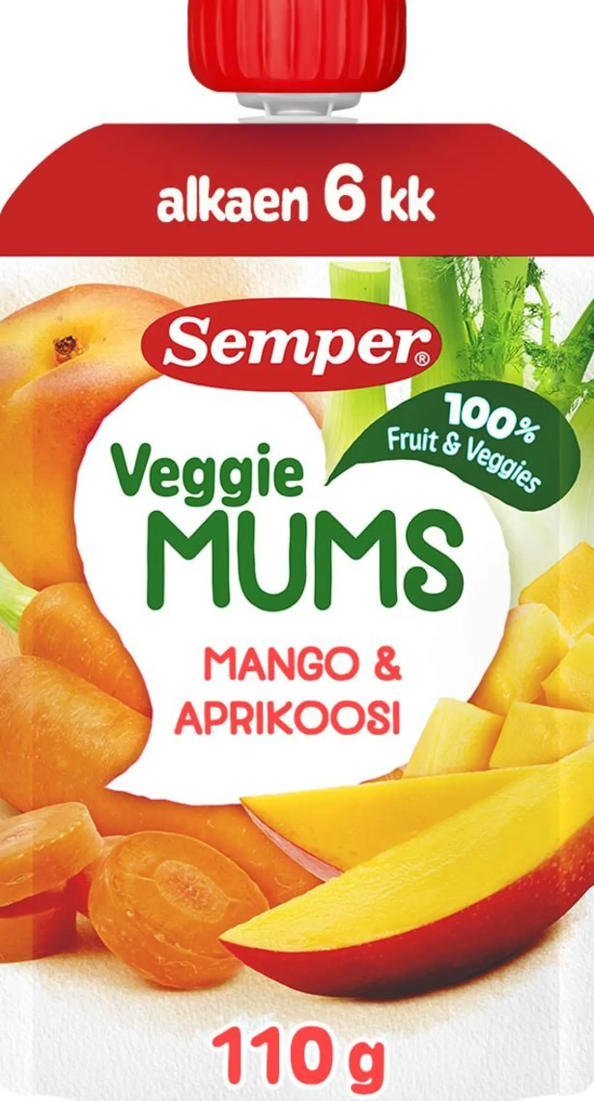 SEMPER FRUKT VEGGIE MUMS 6KK MANGO 110 G