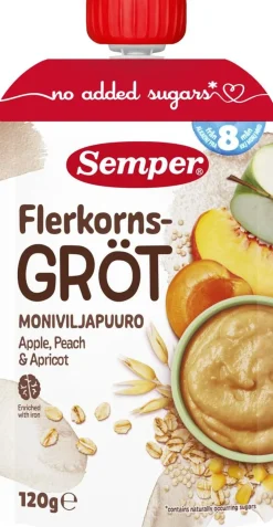 SEMPER MONIVILJAPUURO OMENA, PERSIKKA & APRIKOOSI 8KK 120 G